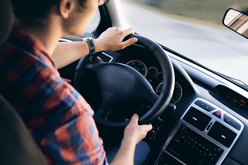 Rideshare driver behind the wheel